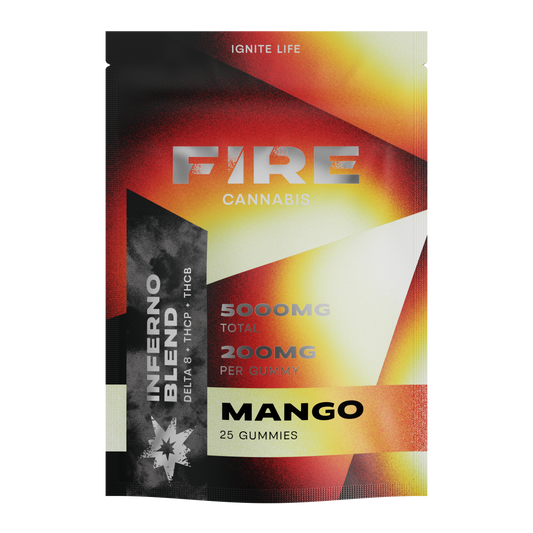 inferno blend delta 8 thcp thcb 5000mg mango flavored gummies